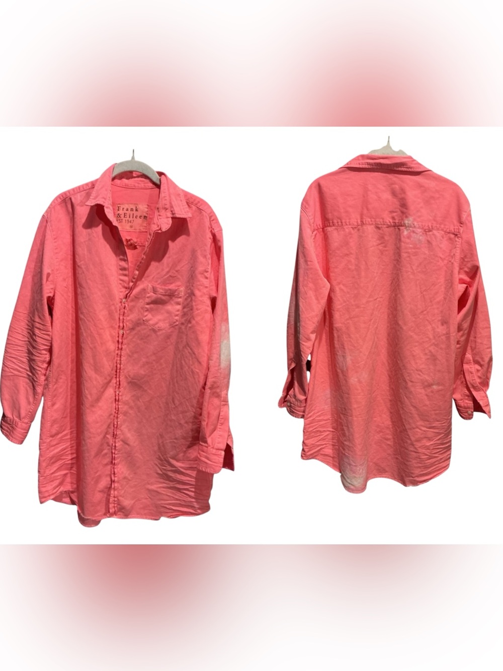 Frank & Eileen Mary Acid Wash, Distressed Classic Shirt Dress